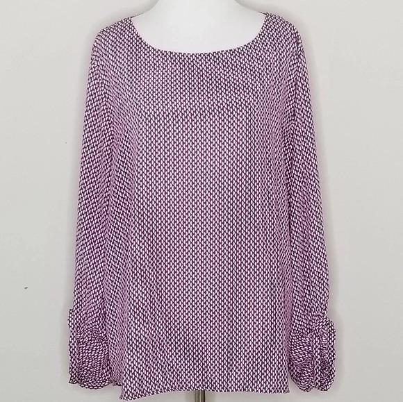 English Laundry Purple Half Moon Print Blouse XL - Picture 1 of 7